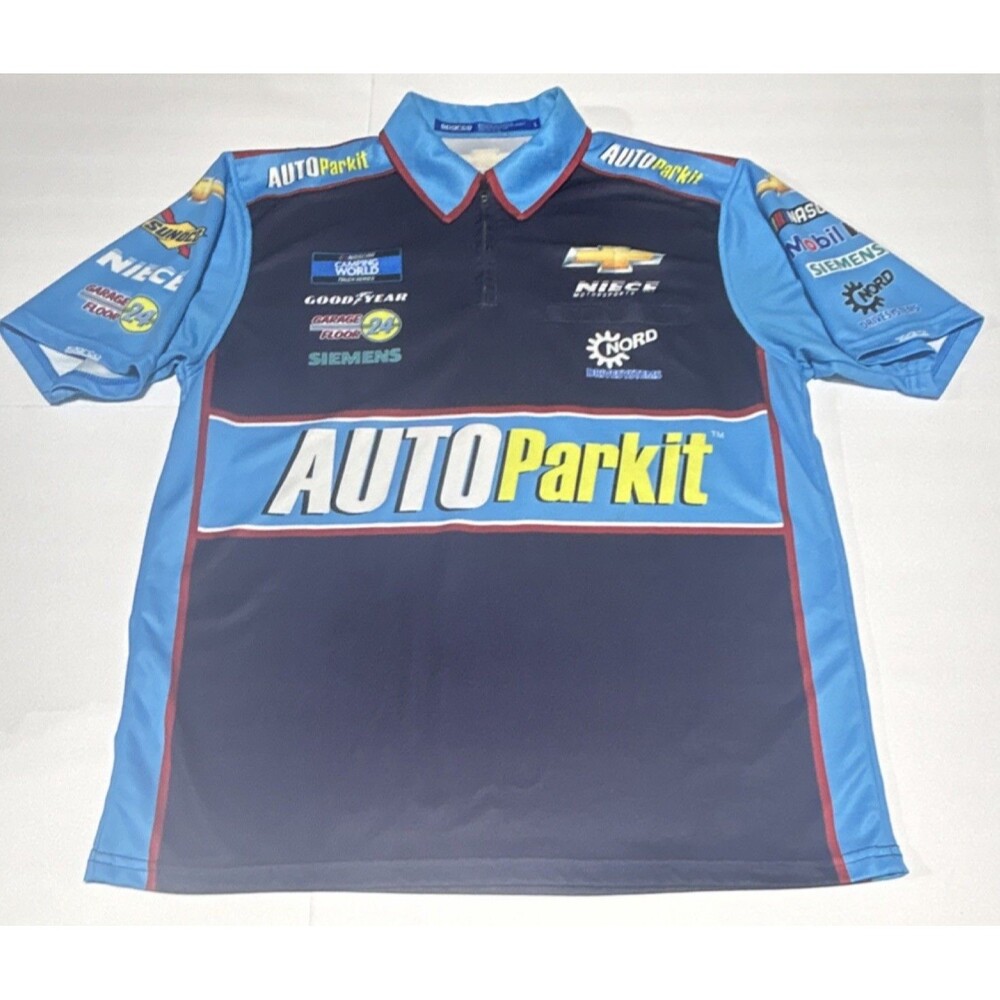 Sparco NASCAR Auto Parkit Motorsports Polo Shirt Short Sleeve Blue/Navy L